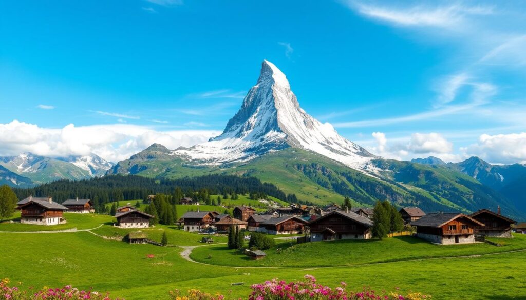 Matterhorn and Zermatt Village